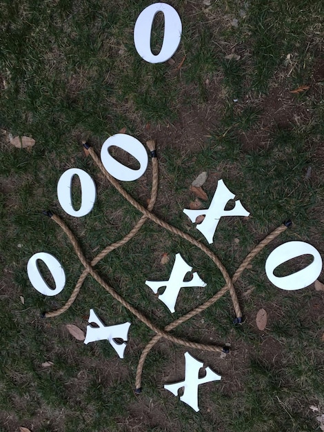 Photo high angle view of information sign