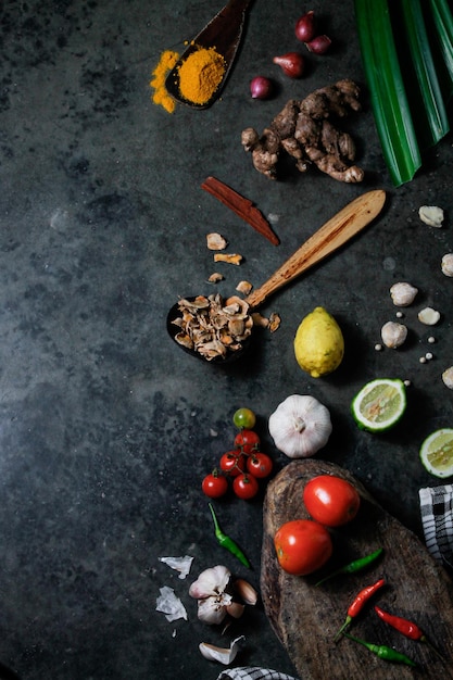 high angle view of ingredients