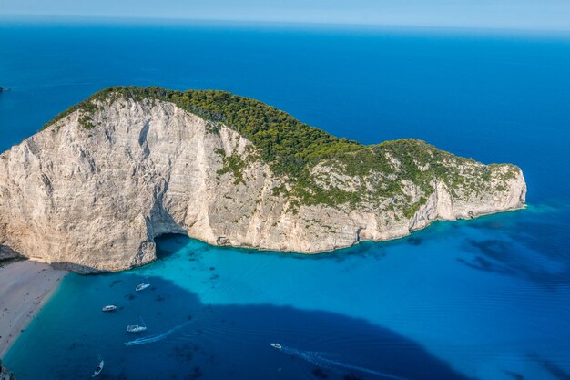 High angle view of island in sea