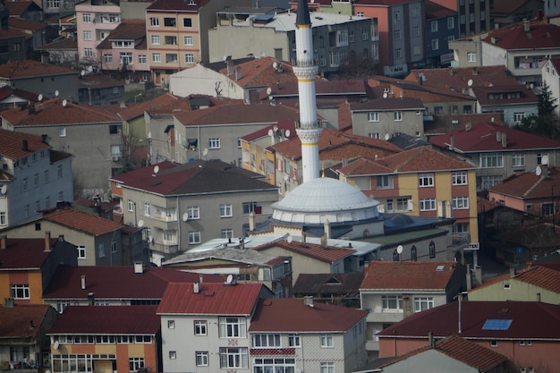 High angle view of Istanbul city buildings