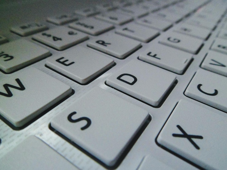 Photo high angle view of keyboard