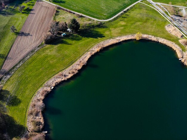 Photo high angle view of lake