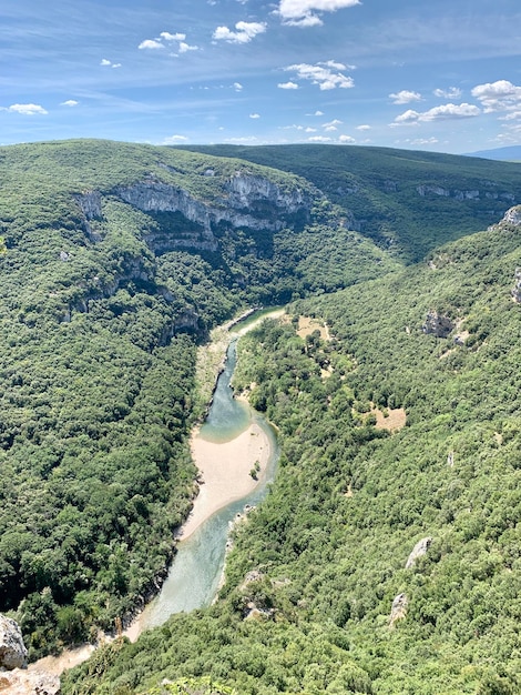 Foto vista ad alto angolo della terra contro il cielo