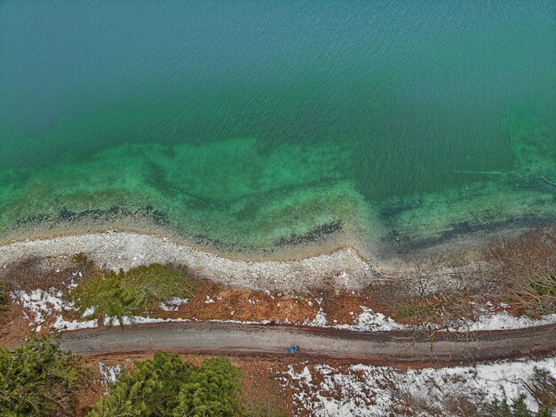 High angle view of land