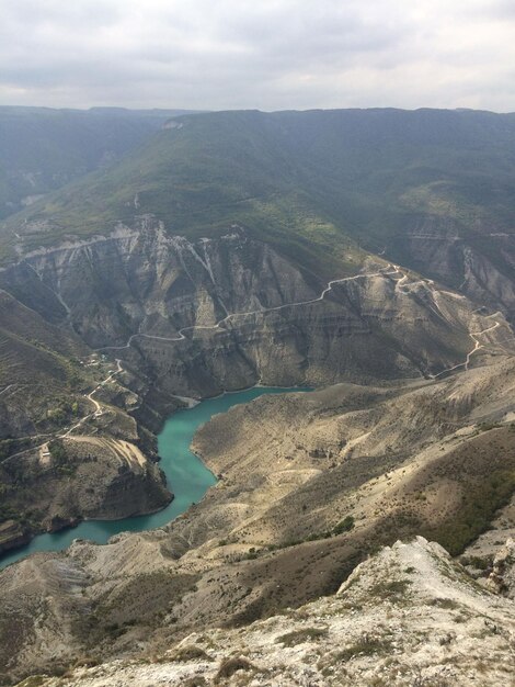 High angle view of landscape against sky