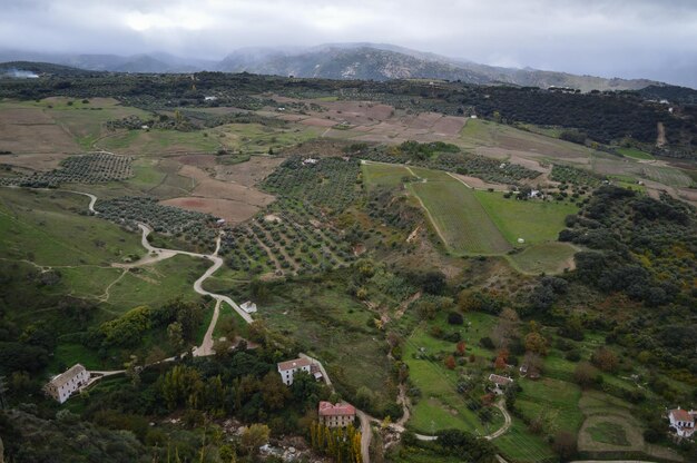 High angle view of landscape against sky