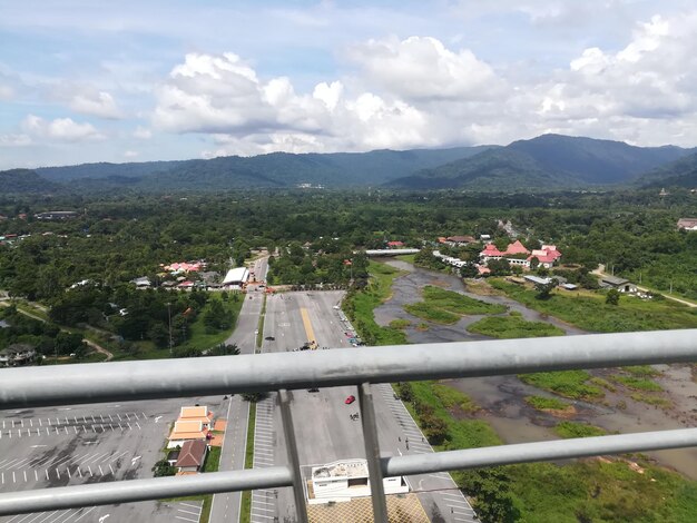 High angle view of landscape against sky