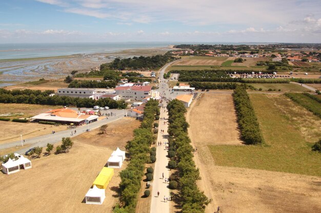 Foto vista ad alto angolo del paesaggio contro il cielo