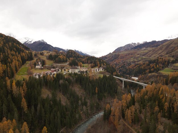 High angle view of landscape against sky