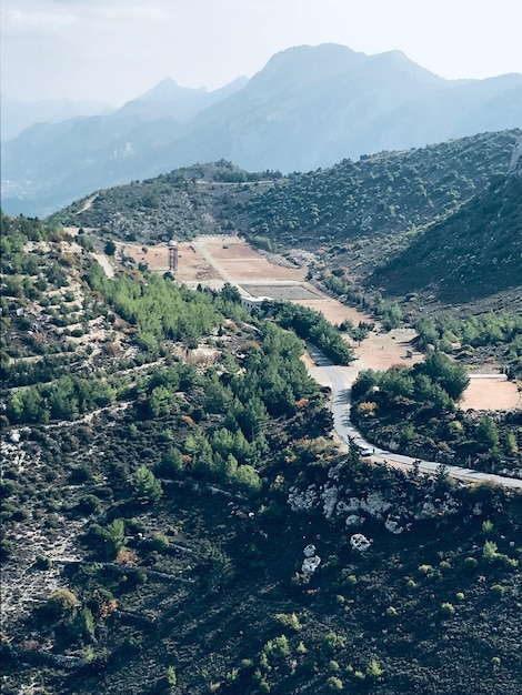 Photo high angle view of landscape and mountains