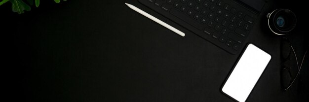 High angle view of laptop keyboard