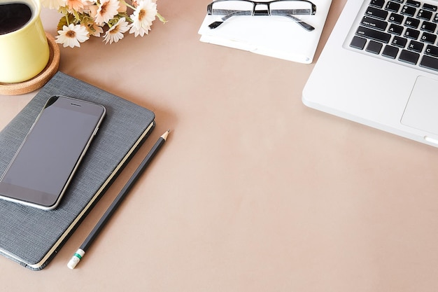 high angle view of laptop on table