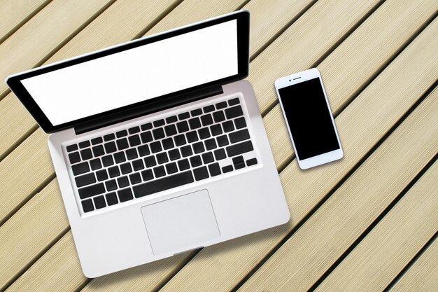 High angle view of laptop on table