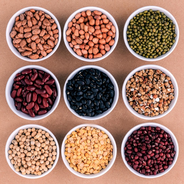 Photo high angle view of legumes