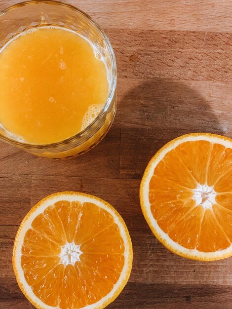 High angle view of lemon on table