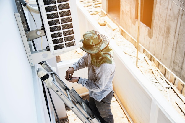 Photo high angle view of man working