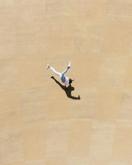 high angle view of man