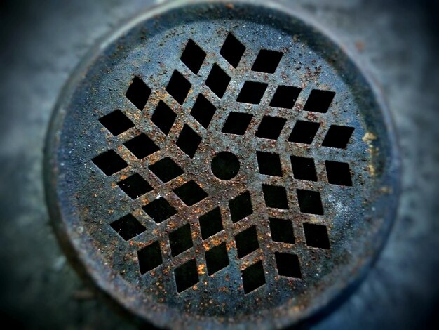 Photo high angle view of manhole