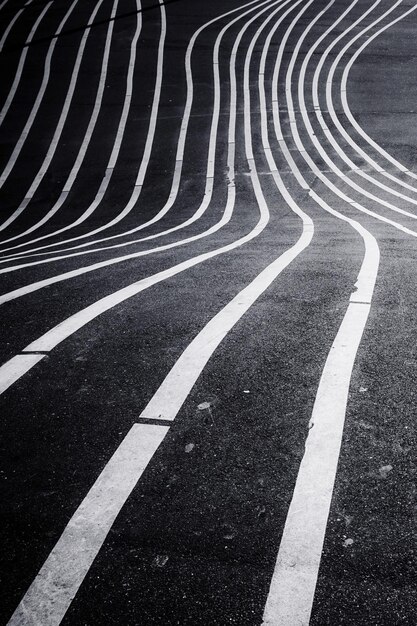 High angle view of markings on road