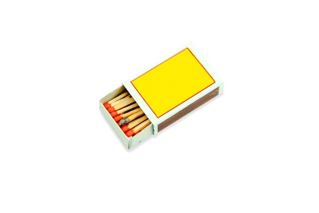 Photo high angle view of matchbox on white background