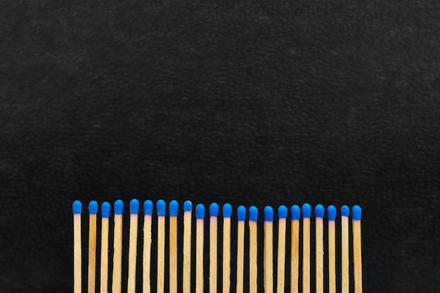 High angle view of matchstick on leather