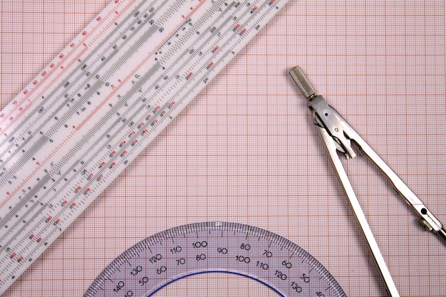 high angle view of mathematics equipment