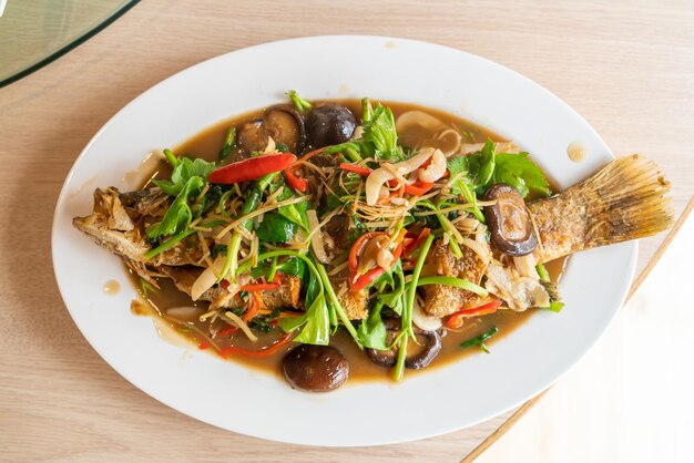 Photo high angle view of meal served in bowl