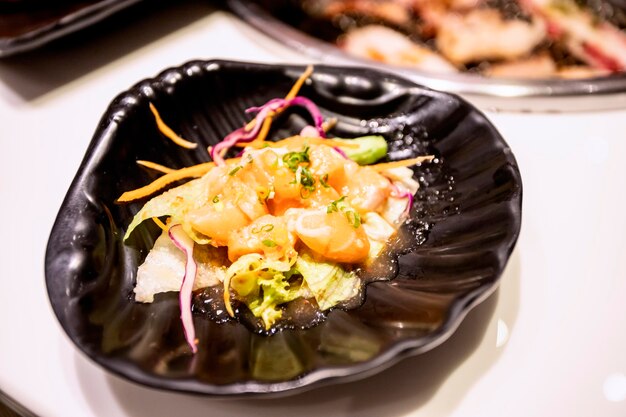 High angle view of meal served in bowl