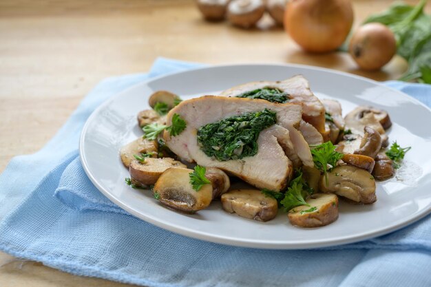 High angle view of meal served in plate