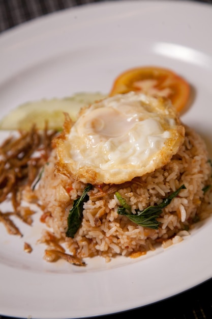 High angle view of meal served in plate