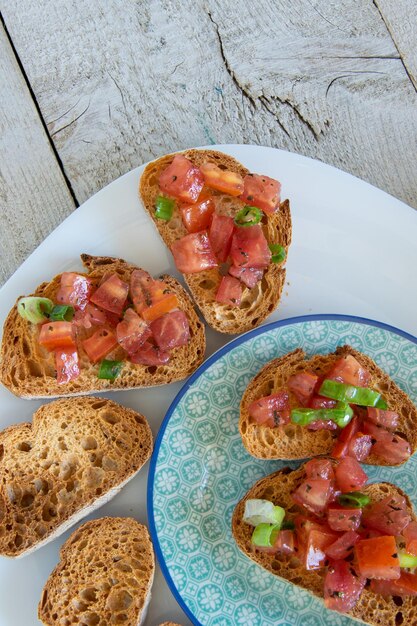 Photo high angle view of meal served in plate