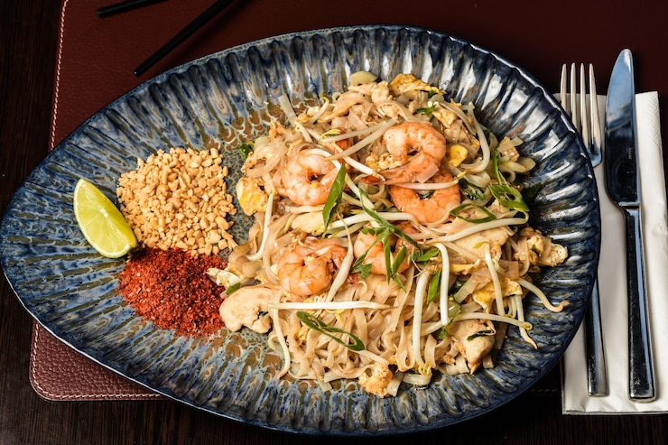 Photo high angle view of meal served in plate