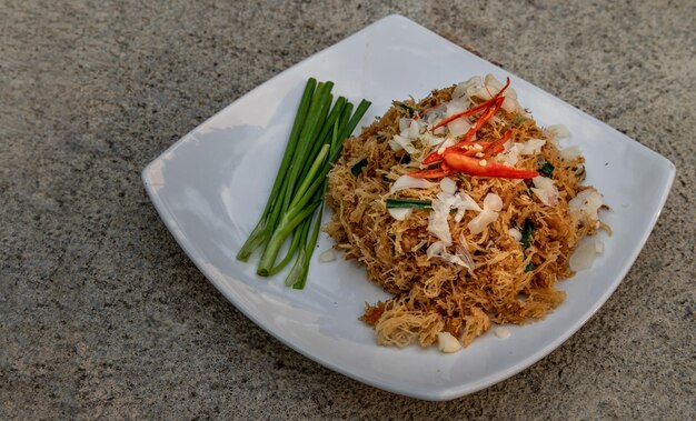 high angle view of meal served in plate