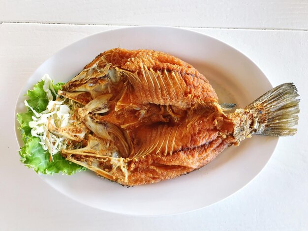 High angle view of meal served in plate