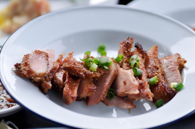 High angle view of meal served in plate