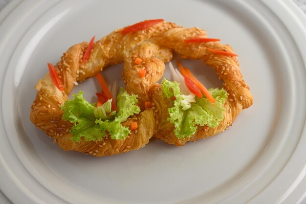 High angle view of meal served in plate