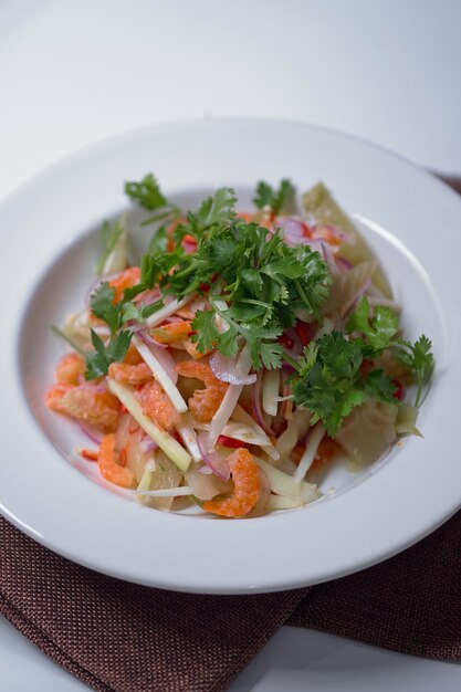 High angle view of meal served in plate