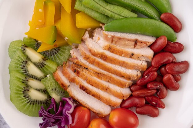 High angle view of meal served in plate