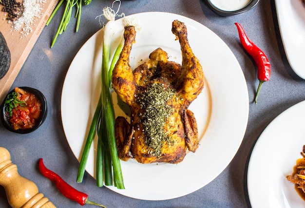 Photo high angle view of meal served on table