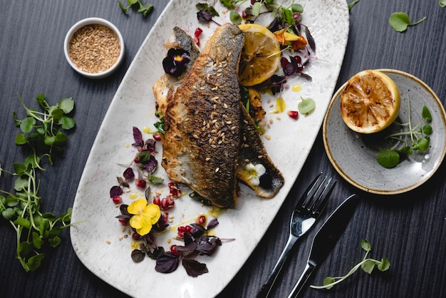 High angle view of meal served on table