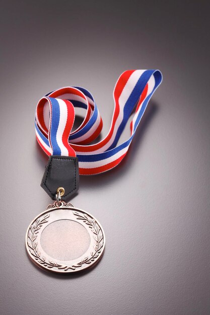 High angle view of medal on black background