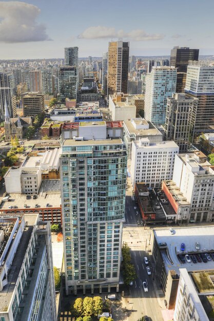 Foto vista ad alto angolo di edifici moderni contro il cielo in città