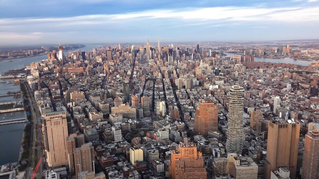 Photo high angle view of modern buildings in city