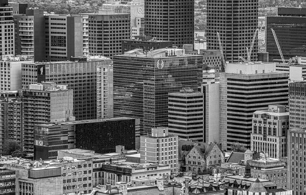 Photo high angle view of modern buildings in city