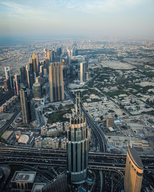 Photo high angle view of modern buildings in city