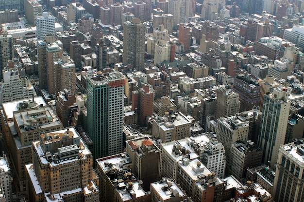 도시 의 현대적 인 건물 들 의 높은 각도 뷰
