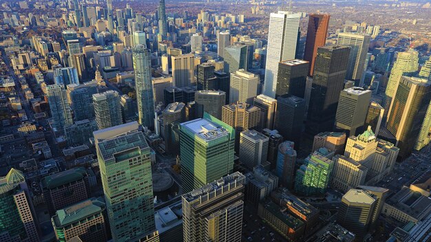 Foto vista ad alta angolazione degli edifici moderni della città