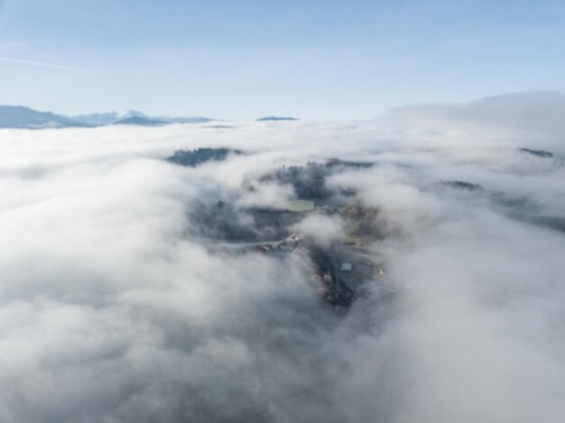 high angle view of mountain against sky