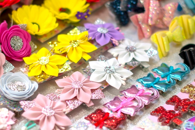 High angle view of multi colored flowers on table