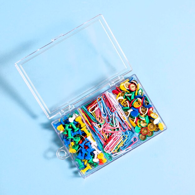 High angle view of multi colored glass on table